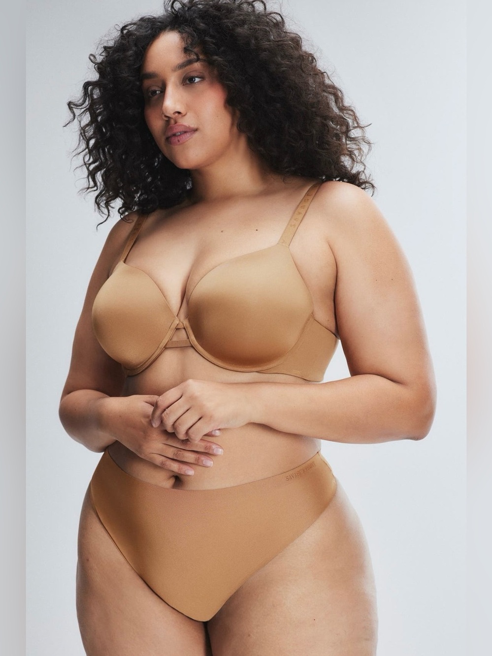 NWT SAVAGE X FENTY Microfiber T-Shirt Bra, Sweet Latte Nude, 42C